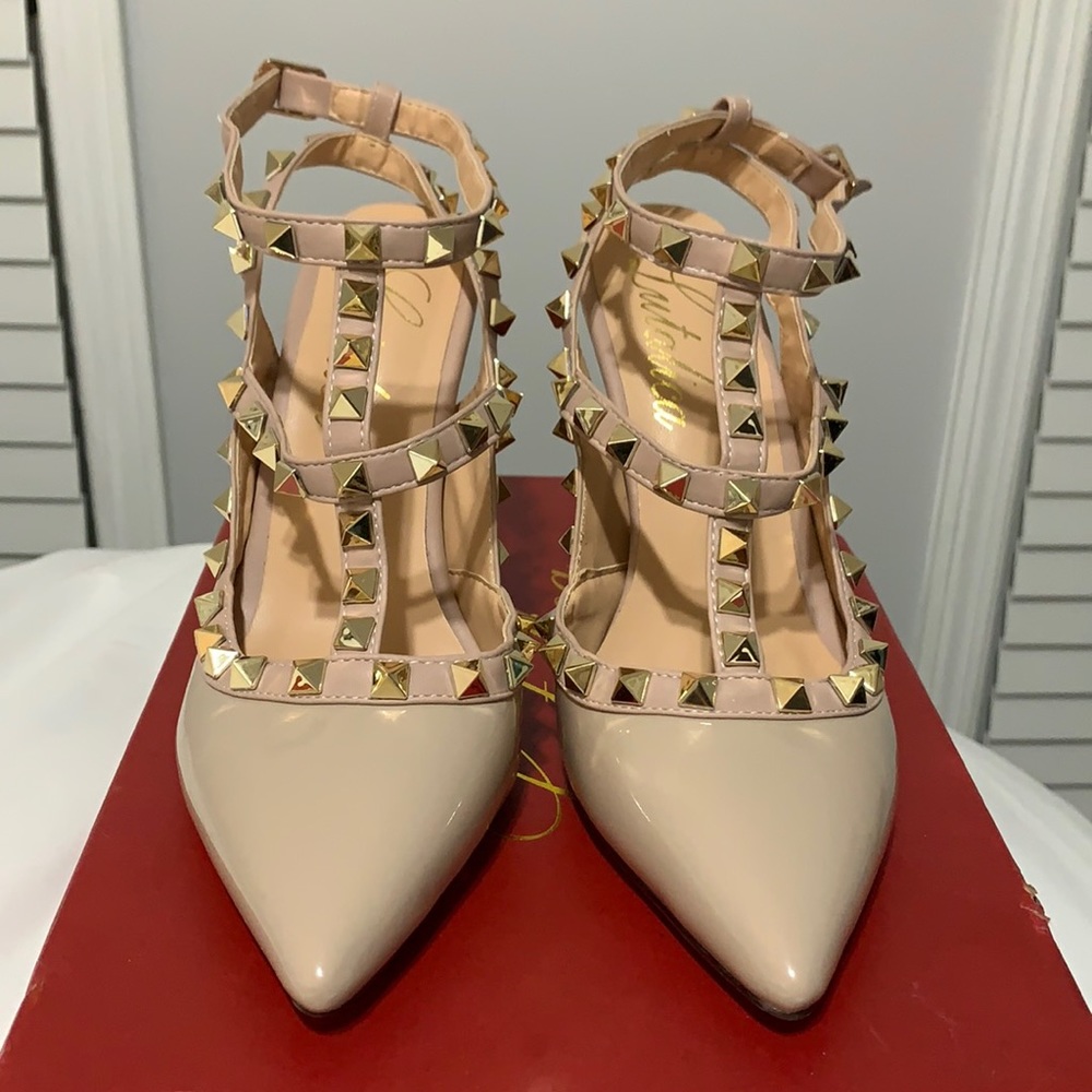 Nude Studded heels